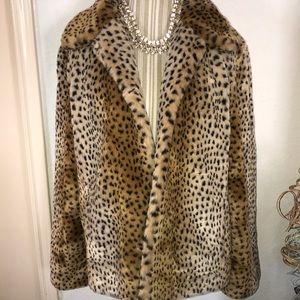 Cole B Faux Leopard Fur Jacket